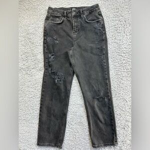 BDG Jeans Womens 28 Skinny Straight Distressed Casual Holes Black Denim Urban